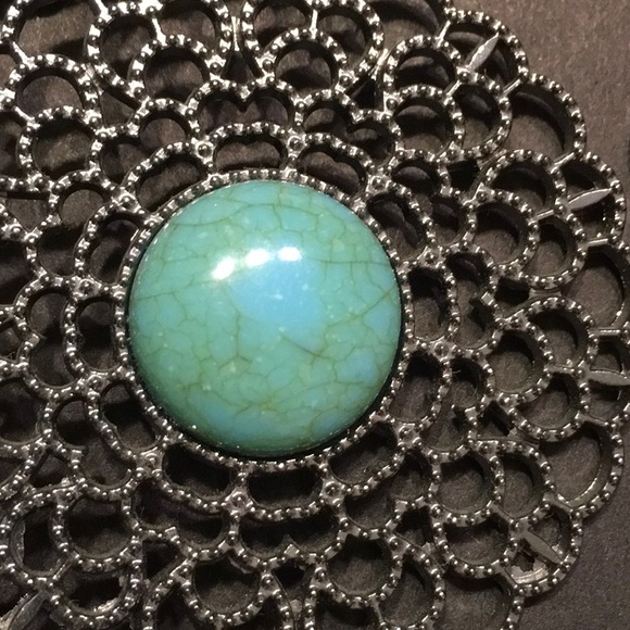 Turquoise and Silver-toned Belt - Picture 5 of 5